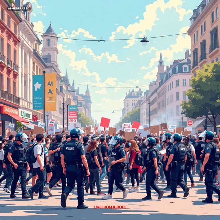 Police fire tear gas, water cannons as student protests turn violent in France and Albania
